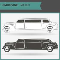 illustration of two vip limousine isolated on white background vector