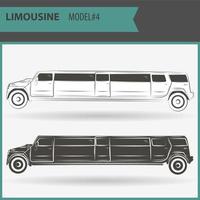 illustration of two vip limousine isolated on white background vector