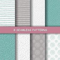 Seamless hand drawn patterns. vector