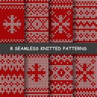 seamless red and white knitted background vector