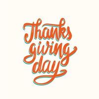 Hand drawn Happy Thanksgiving typography. Calligraphy lettering vector