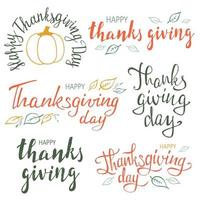 Hand drawn Happy Thanksgiving typography. Calligraphy lettering vector