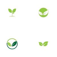 Logos of green Tree leaf ecology nature element vector