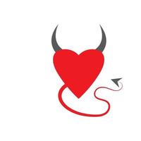 Heart Devil logo vector template