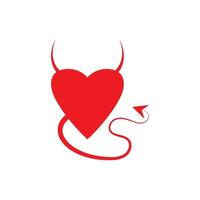 Heart Devil logo vector template