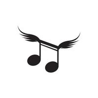 Music Note Wing Icon Vector illustration design