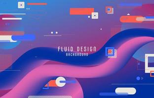 Abstract fluid design of colorful geometric with fluid shape pattern. Overlapping for original classic colors background. Illustration vector