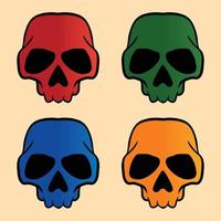 skull set collection, hand drawn illustration premium vector