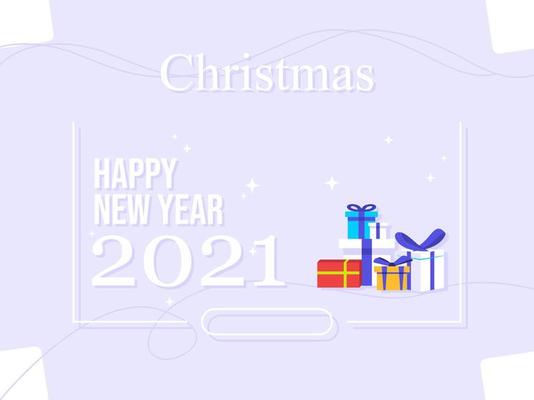 Social media design concept. New Year's Christmas greetings card. Used for web, posters, flyers. flat vector.