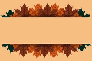 Autumn background with blank paper sign vector