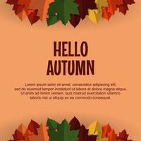 Autumn background with autumn leaves vector