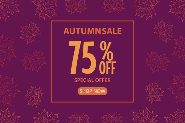 Autumn sale background with leaves