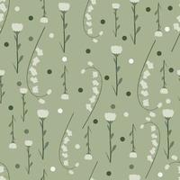 Floral seamless pattern in white and green background vector