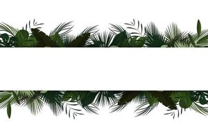 fondo de hojas tropicales con cartel en blanco vector