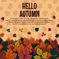 Autumn background with autumn leaves vector