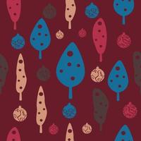 Christmas tree seamless pattern with dots vector