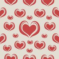 Red hearts seamless pattern background vector