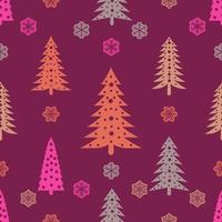 Christmas tree seamless pattern with dots vector