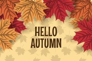 Autumn background with autumn leaves vector