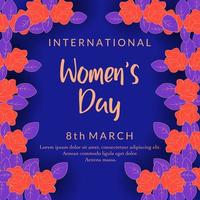 International happy women's day with flowers vector