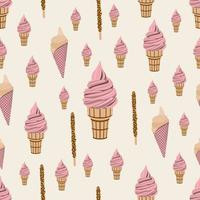 Ice cream seamless pattern design vector