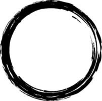 Brush circle. Black abstract circle. Frame. Grunge circle. vector