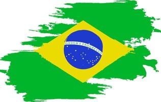 Brazil Flag. Brush painted Brazil Flag. vector