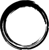 Brush circle. Black abstract circle. Frame. Grunge circle. vector