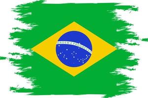 Brazil Flag. Brush painted Brazil Flag. vector