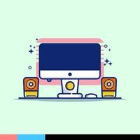 computer laptop illustration and sound vector