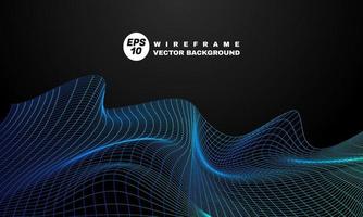 stock illustration abstract wireframe background vector grid digital cyberspace landscape background