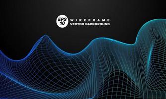 stock illustration abstract wireframe background vector grid digital cyberspace landscape background part 1