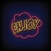 Enjoy Neon Signs Style Text Vector