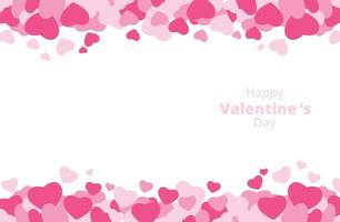 Valentine background with pink hearts vector