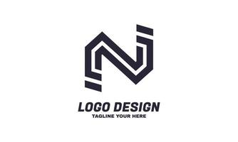 abstract Creative letter N for logo and monogram Minimal style vector