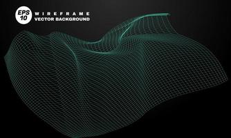stock illustration abstract wireframe background vector grid digital cyberspace landscape background part 2