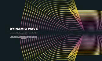 stock illustration background abstract with a colored dynamic waves line and particles illustration part 2 vector