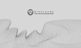 abstract wireframe background vector grid digital cyberspace landscape background vector part 4