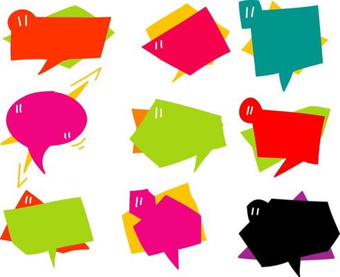 hand drawn Quotes frames. Quote remark, mention quotations frame and text template. Talk remark quotation frames, citation memo or dialog box bubble. doodle art vector