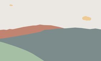 abstract minimalist aesthetic posters backgrounds with mountains and sea landscape vector