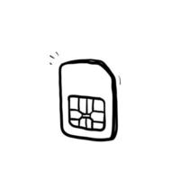 hand drawn doodle simcard illustration icon isolated vector