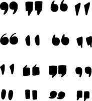 hand drawn Quotes icons. Quote marks comma, speech excerpt remark icon and citation commas or speech quotation mark. vector