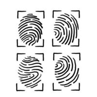 hand drawn doodle fingerprint illustration vector with doodle style