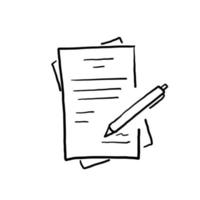 hand drawn doodle job contract illustration vector isolated cartoon