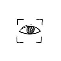 hand drawn retina scan recognition test illustration doodle vector