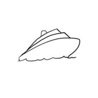 hand drawn doodle boat illustration vector