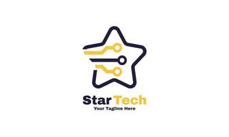 stock illustration abstract creative star tech logo modern business company vector