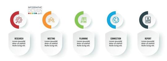 Plantilla de infografía empresarial de gráfico de línea de tiempo. vector