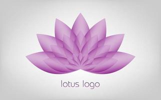 logotipo de loto púrpura, flor de la vida. geometría sagrada. símbolo de armonía y equilibrio. señal de pureza. vector de diseño de chakra yoga aislado sobre fondo blanco