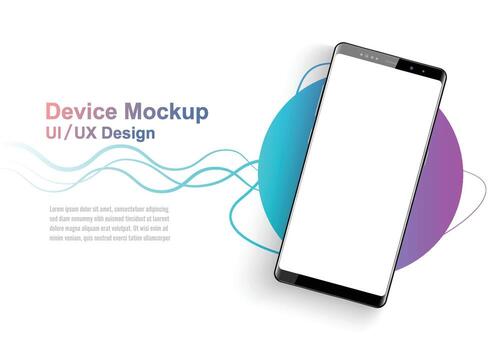 New realistic mobile black smartphone modern style blank screen. Template for infographics or presentation UI design interface. illustrator vector. vector